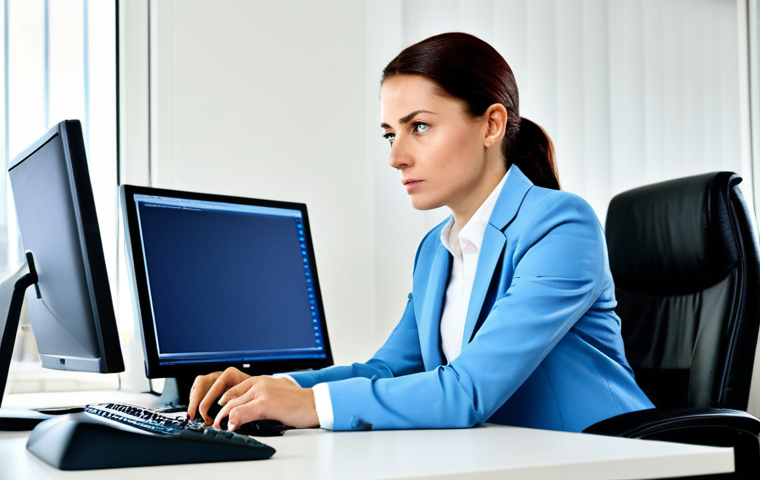 Professional Information Researcher**

A professional woman in a modest business attire is working at a desk in a bright office. She is researching information on a computer with multiple monitors. Fully clothed, appropriate attire, safe for work, perfect anatomy, natural proportions, professional photography, high quality. Focus on her determined expression and the modern office environment. Family-friendly.

**