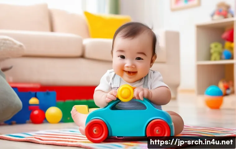 인터넷정보검색 실기 시험 대비 최신 기술 동향 분석 - **Prompt:** A cute baby wearing a diaper, sitting on a colorful play mat with various toys scattered...