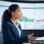 인터넷정보검색 자격증 취득 후 커리어 개발 방향 - **Left Panel:** A business analyst (female, diverse ethnicity, wearing a professional blazer) confid...